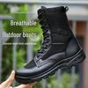 Men's Ultra-Light Mesh Combat Boots - Breathable High-Top Outdoor Workwear & Security Footwear