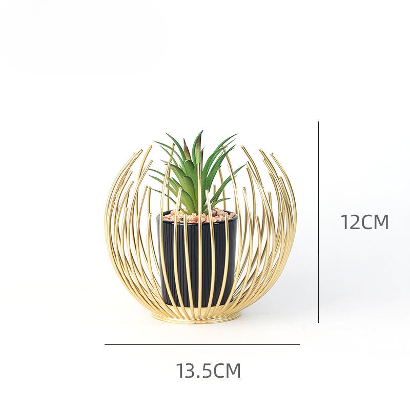 Iron Handicrafts Nordic Creative Luxury Simulation Plant Ornaments Flower Pots Desktop Potted Plants Home Decoration Ornaments