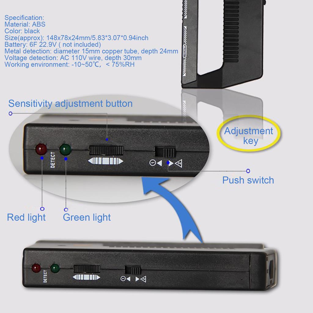 Wall Scanner Metal Detector High Sensitivity Sound and Light Prompt Metal Pipe Live AC Wire Detector for Wall Floor