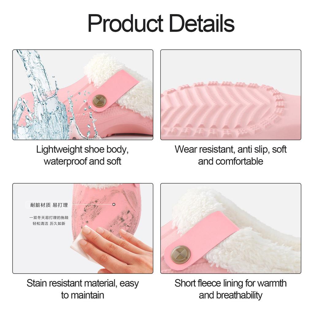 Damskie Kapcie Zimowe Damskie Kapcie z Antypoślizgową Twardą Podeszwą i Ciepłym Futerkiem Wełnianym Komfortowe Wewnętrzne