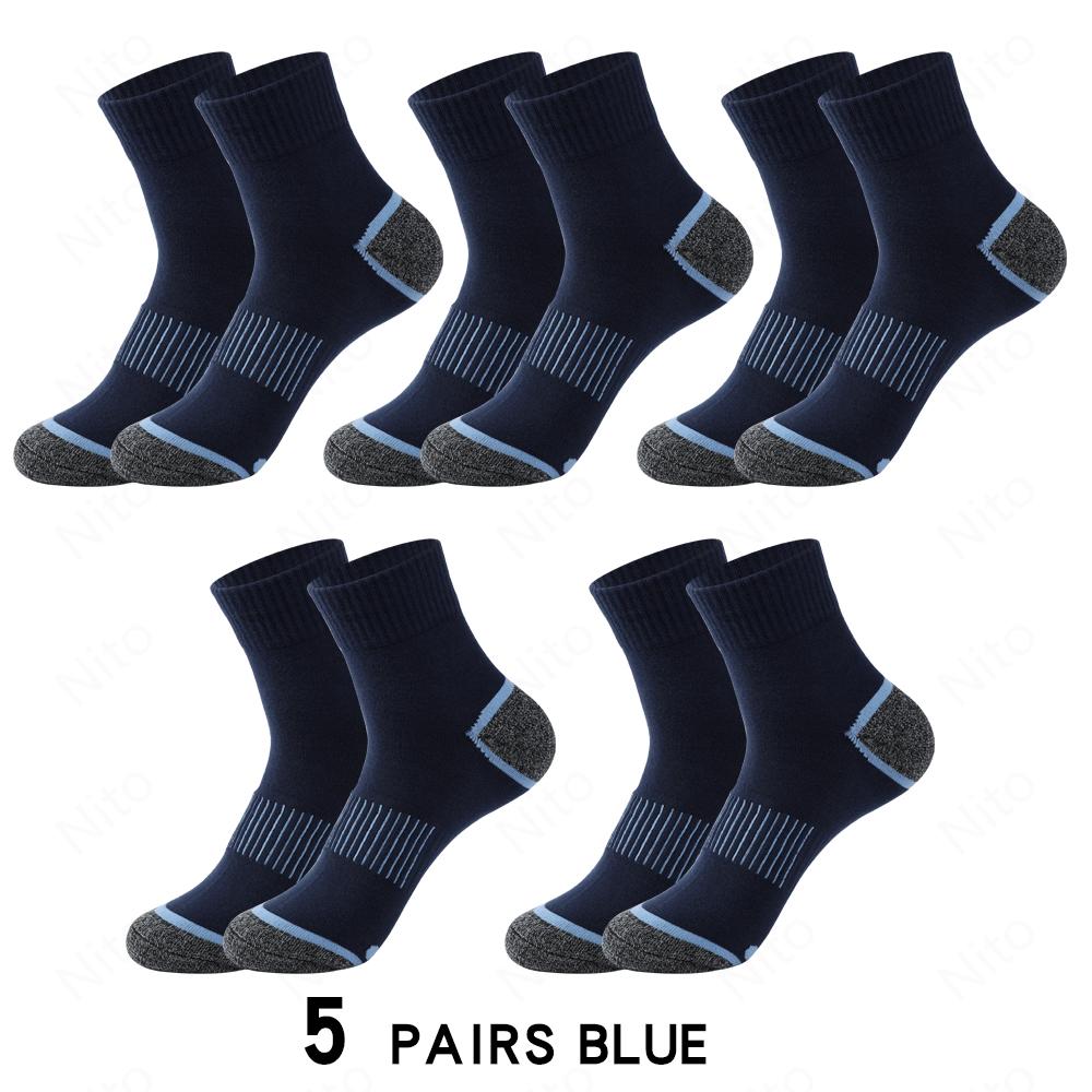 High Quality Lot Men's Socks Casual Breathable Run Sports Socks 5 Pairs Male Cotton Socks Winter Black Socks Men Large Size38-45