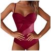 Women's Color Sexy Mesh Patchwork Cutout Bikini Swimsuit