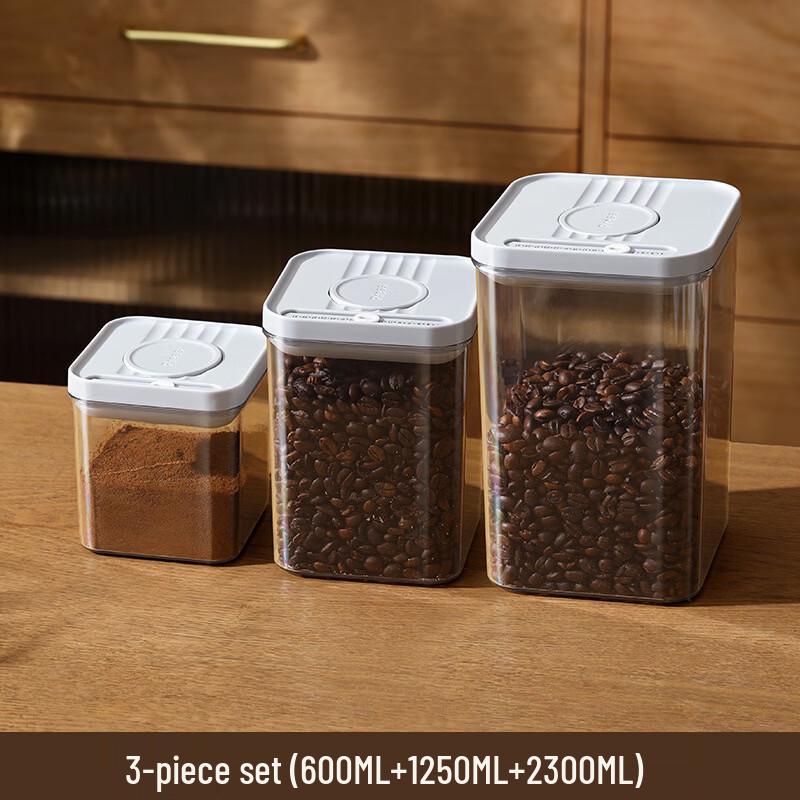 ZISIZ Transparent Press-Seal Food Storage Jar Set