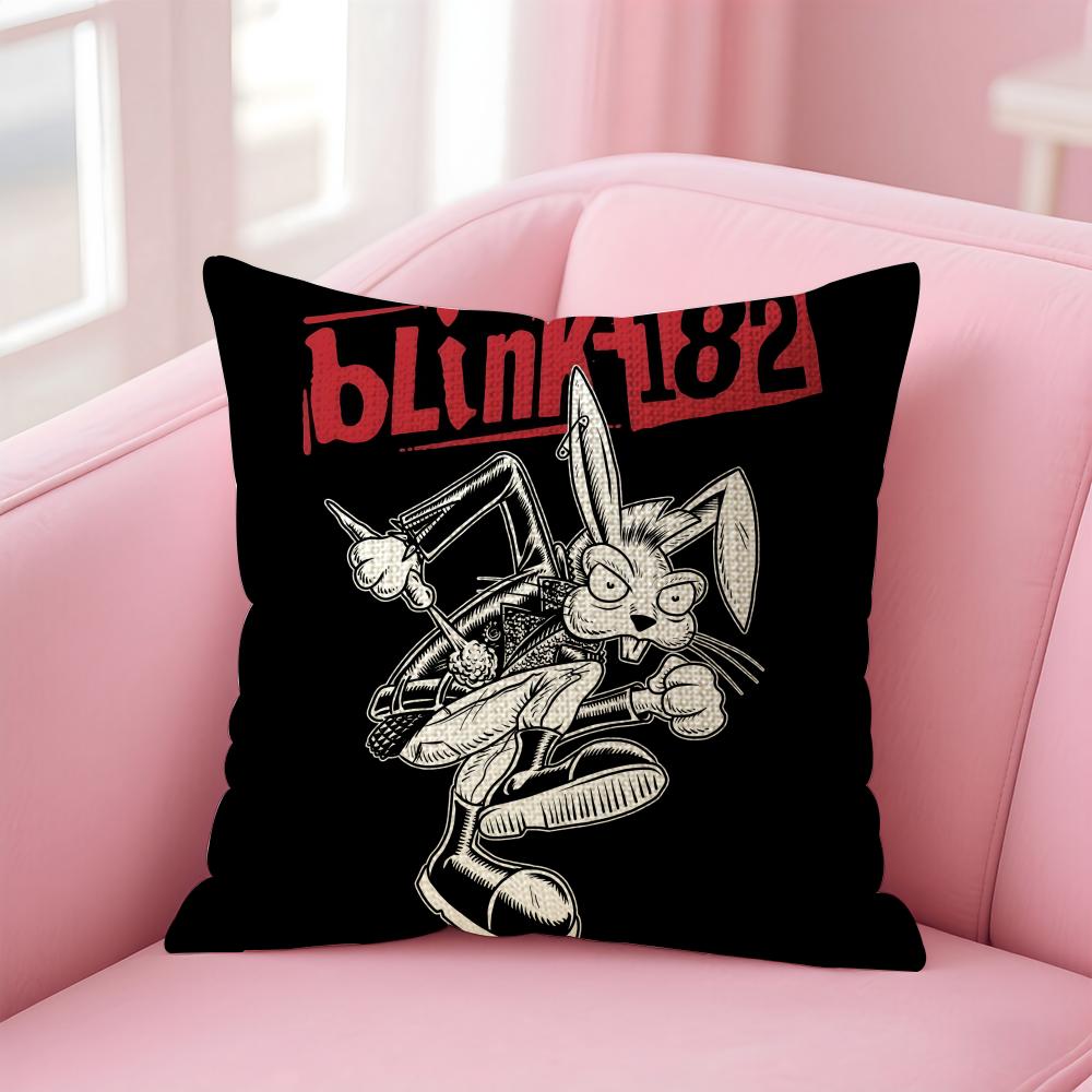 Band BBlink Cushion Cover Natural Linen Pillow Case DoubleSided Print Decorative Sofa Pillowcase Home Decor Gift