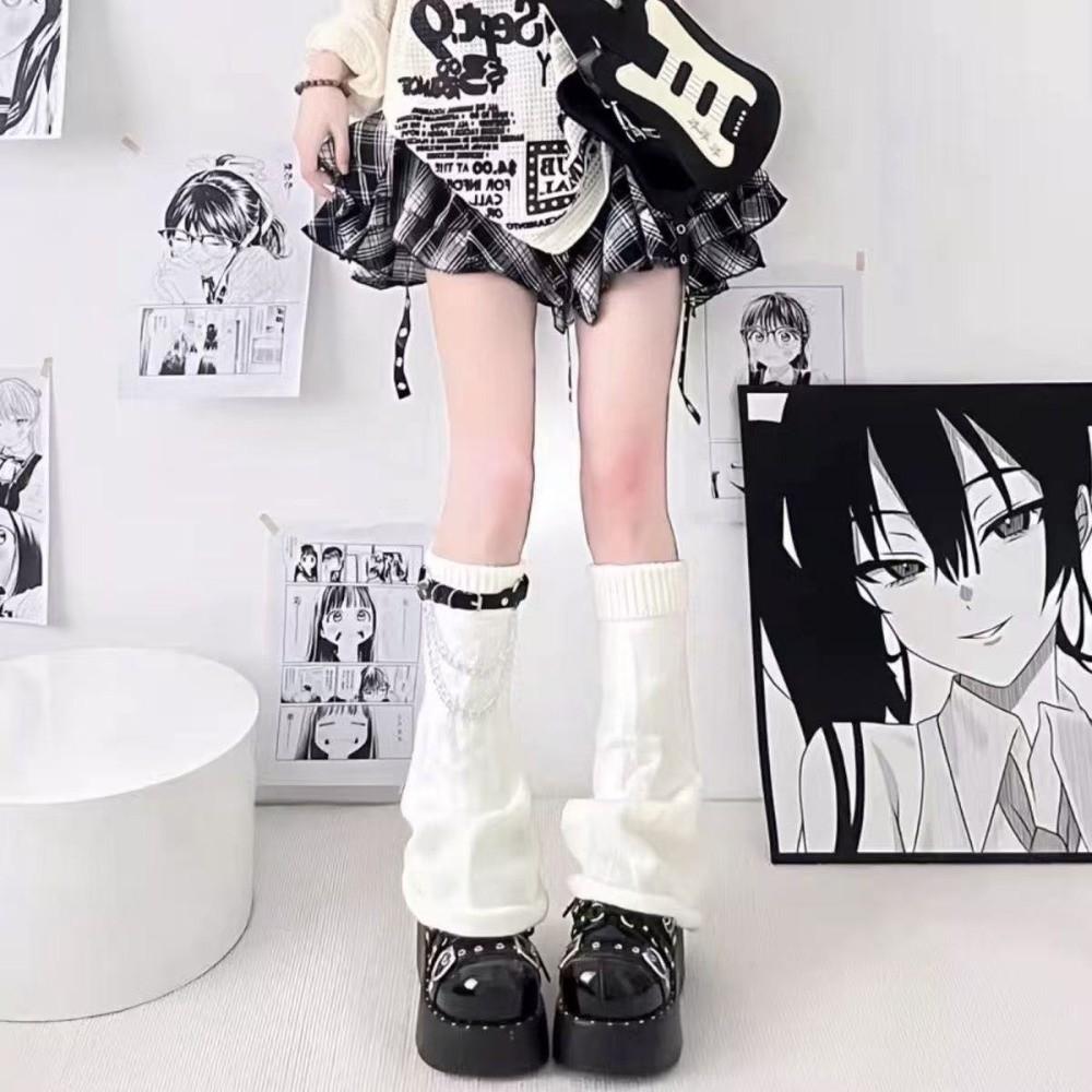 Knee Length Striped Leg Warmers Lolita JK Leg Cover Spicy Girls Flare Leg Socks Gothic