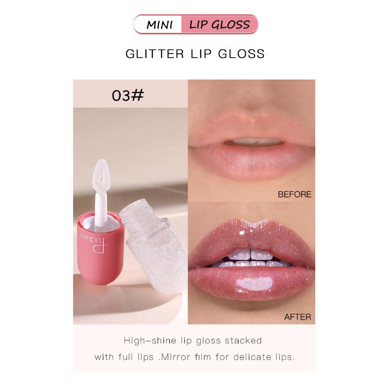 Pudaier Mini Capsule Lip Gloss Moisturizing Transparent Color Changing Lip Plumping Gloss
