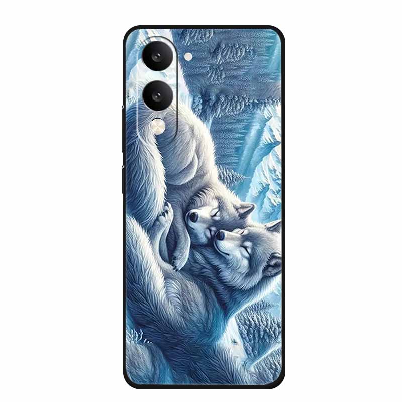 For Vivo Y29T Y29s Case Y 29 T S Coque Flowers Black Silicone Soft Back Cover For Vivo Y19s GT 5G iQOO Z10 Lite Phone Case Funda
