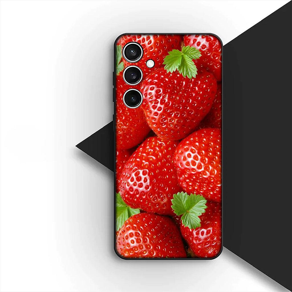 Kirsch Erdbeer Frucht Sommer Avocado Zitrone Hülle für Samsung Galaxy S25 S24 S23 FE Ultra Plus S7 Edge S25+ S23+ A56 5G Hülle