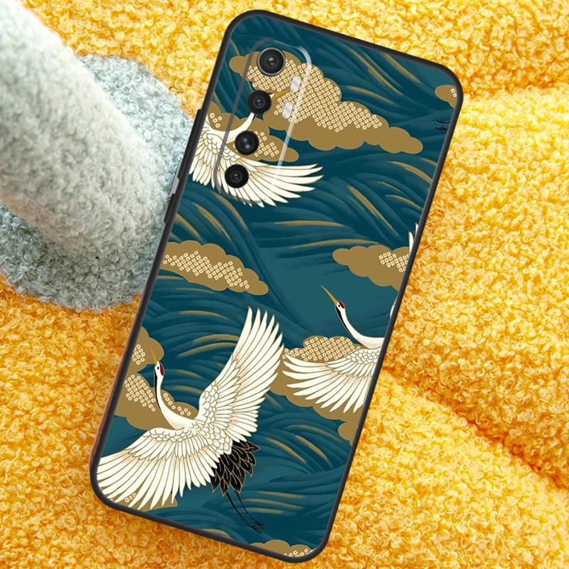 Japanese Cranes Art Case For Xiaomi 15 14 Ultra 13T 14T 15T 17 Pro Max Cover For POCO X7 F8 Pro X3 X5 X6 F5 F6 F7