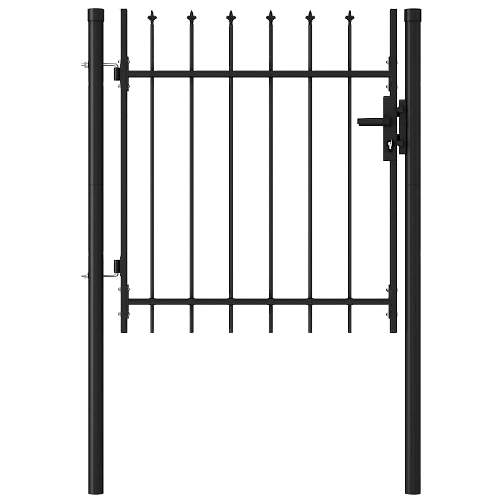 Brama Jednoskrzydłowa Z Grotami, Stal, 1X1 M, Czarna