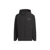 Adidas Solid Color Logo Label Outdoor Fleece Lined Sports Hooded Softshell Jacket Men's Black IL9011