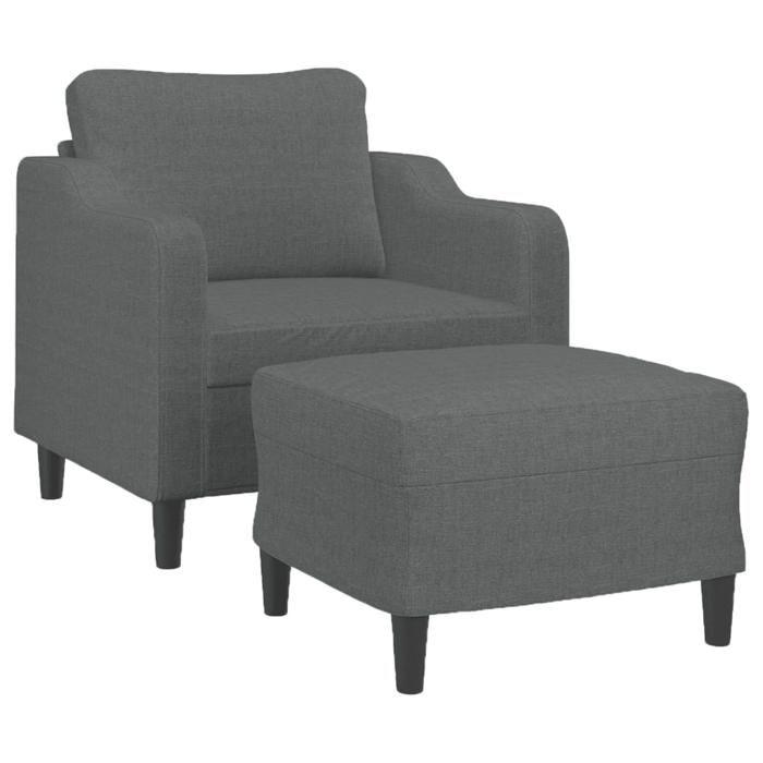 VidaXL Fauteuil avec repose-pied Gris foncé 60 cm Tissu, canapé, fauteuil, fauteuil TV, canapé simple, canapé, canapé relax, 3201128