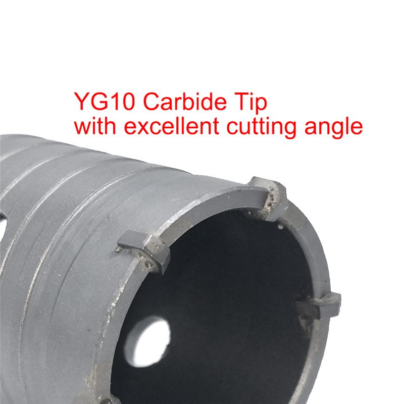 1Set SDS PLUS Concrete Hole Saw Wall Hollow Drill Bit 100Mm 110Mm Cement Stone Wall Air Conditioner Alloy Blade-B61B