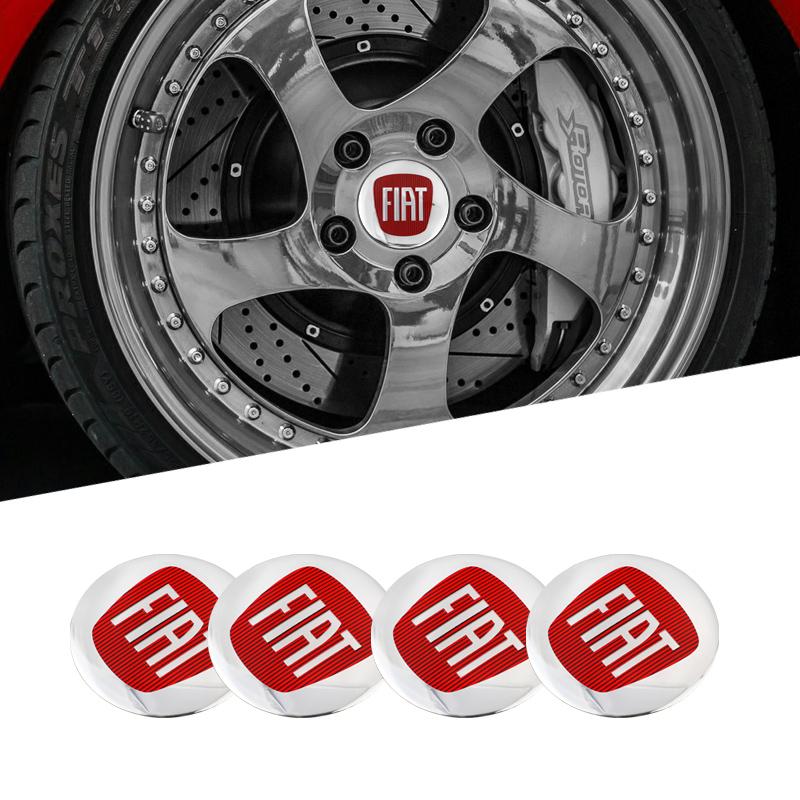 4Pcs 56mm Aluminum Alloy Car Wheel Center Sticker For Fiat Abarth 500e Panda Tipo FR Argo Freemont Viaggio Bravo Punto Doblo