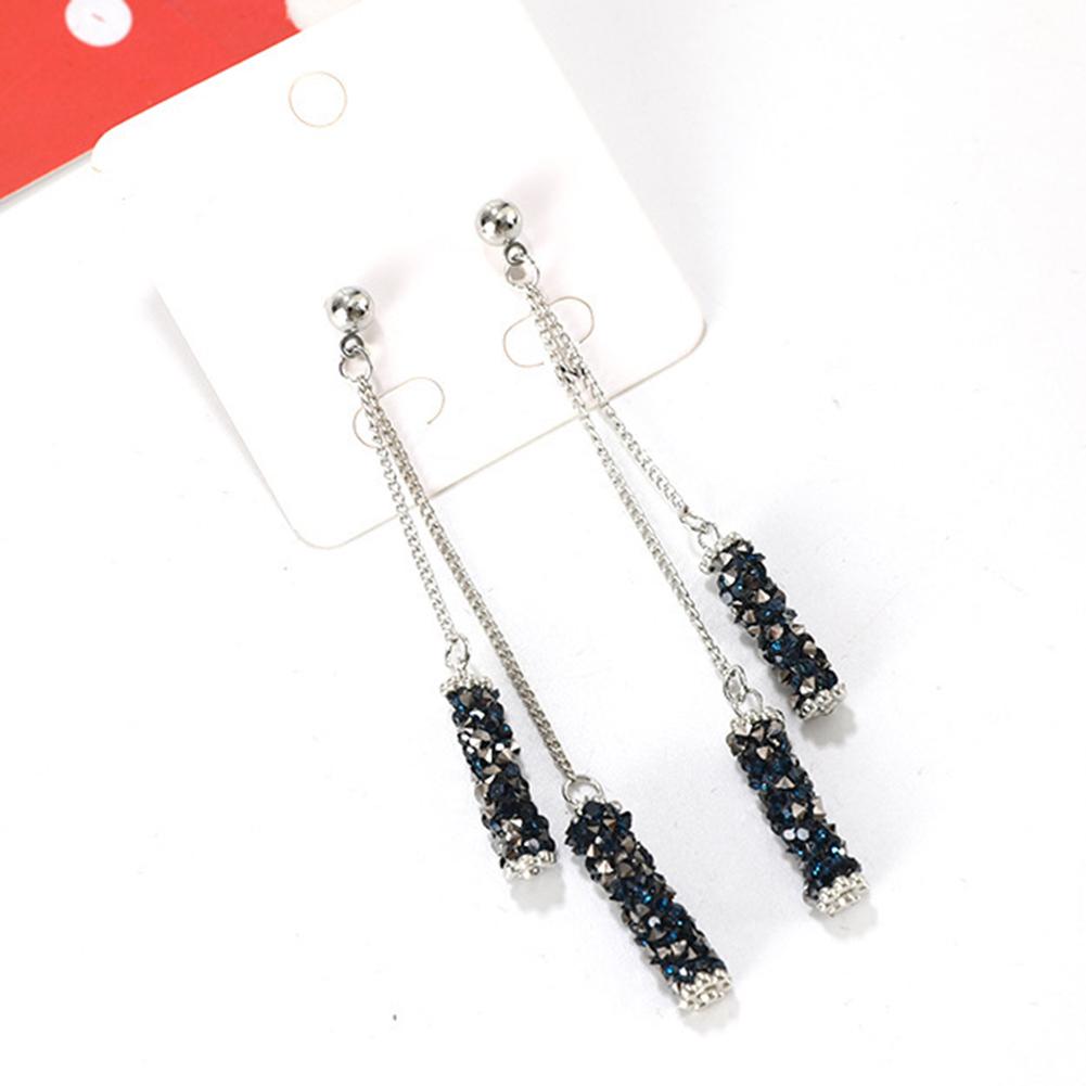 Stil Luxus Strassbesetzt Quaste Rechteck Anhänger Damen Ohrstecker Schmuck Schmuckgeschenk