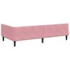 L Shaped Bed Frame with Headboard Pink 90 Cm X 190 Cm Velvet