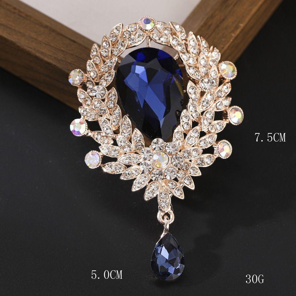 Clear Crystal Wedding Crystal Brooch Flower Design Teardrop Brooch Bridal Brooch Wedding Party