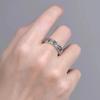 New Silver Color Retro Old Tang Grass Pattern Rings for Women Classic French Boys' Index Finger Ring Gift Gothic Jewelry