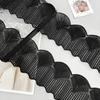 Black Wavy Embroidered Barcode Clothing Dress Lolita Luggage Decoration Organza Lace Accessories
