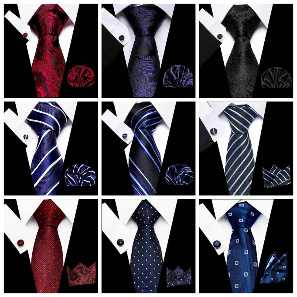

Dots Business Tie Set Grid Shirt Necktie Retro Style Men Cravat Men Style B