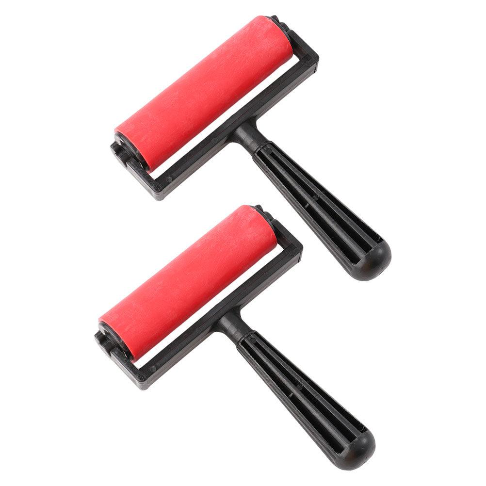 2Pcs Premium Plastic Printmaking Roller for Ink Glue Stamping Scrapbook Wallpaper Art Craft DIY Projects Comfortable Grip