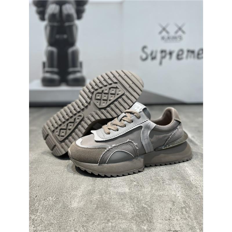 Retro Herbst Neu Bequem Dicke Sohle Leder und Eis Seide Stoff Atmungsaktiv Europäisch Leichter Luxus Freizeit Schuhe tt