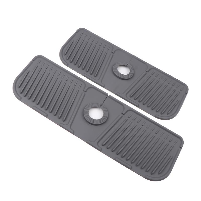 Kitchen Silicone Faucet Mat Bathroom Drain Soap Box Free Punch Drain Rack Washing Table Soap Tray Countertop Protector