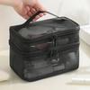 Double Layer Mesh Makeup Bag, Wash Bag, Women's Portable New Large Capacity Storage Bag, Cosmetics Storage Bag