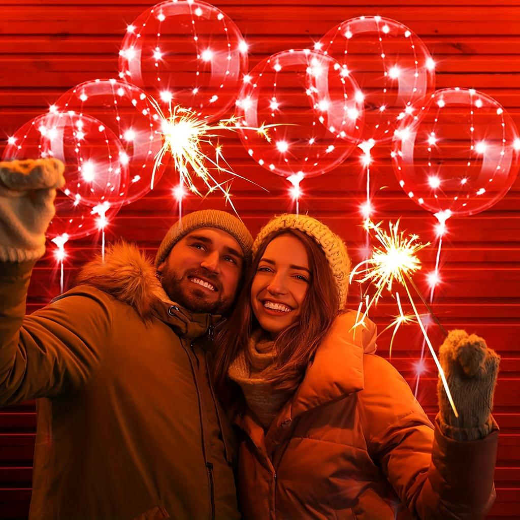 4 st LED-ballonger med ljus lysande transparenta Bobo-ballonger bröllopsfödelsedagsfest dekoration LED-ljusballong