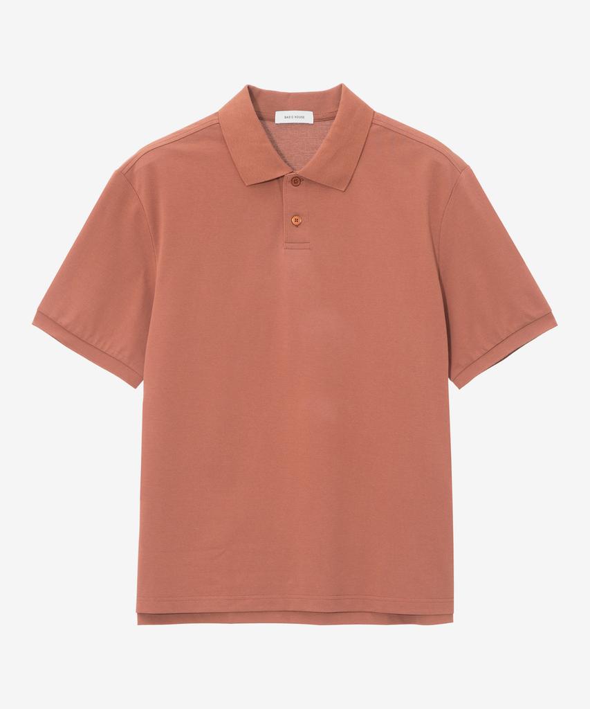 BASIC HOUSE Uni Semi-Overfit Pique Polo Shirt Deep Pink Lyts3104
