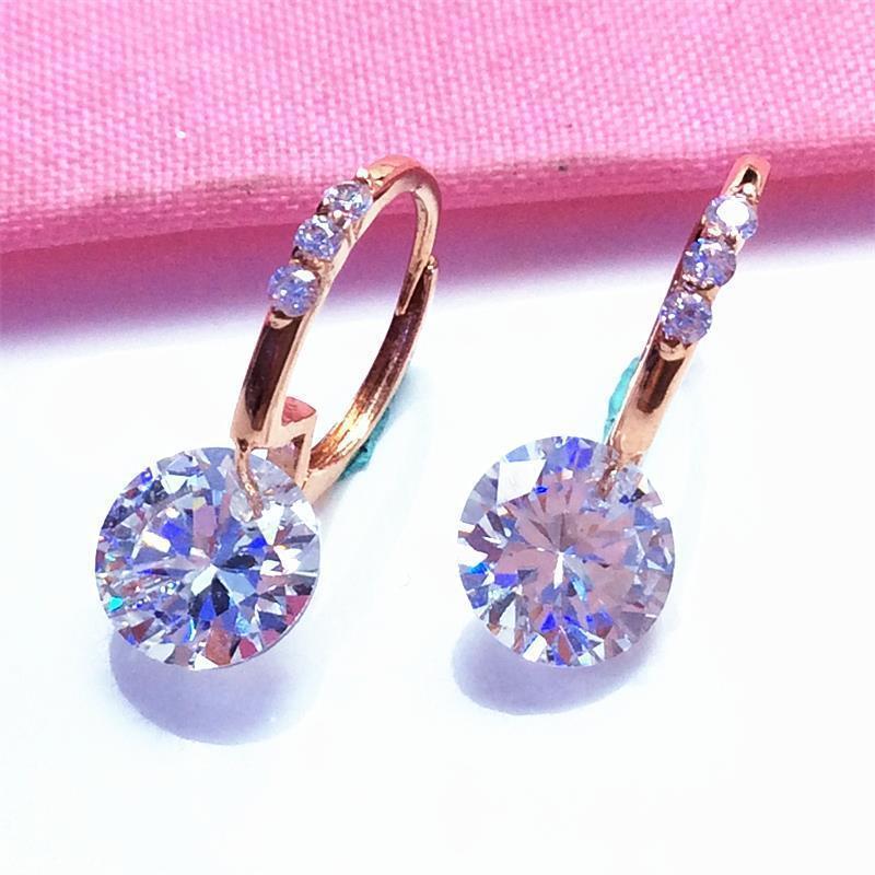 

Изысканные русские фиолетово-золотые серьги с инкрустацией цирконами, корейская версия, темпераментные, премиальные, легкая роскошь, покрытие из розового золота, блестящие серьги