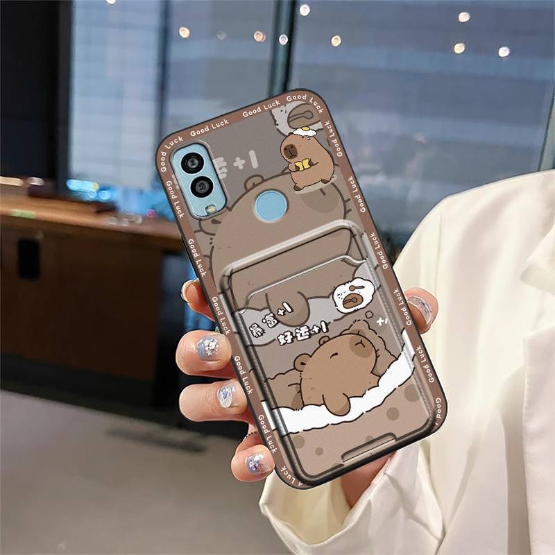 Waterproof Silicone Phone Case For Kyocera Android One S10/S9/KC-S304 Anti-knock Graffiti Cartoon Card slot Cute Durable