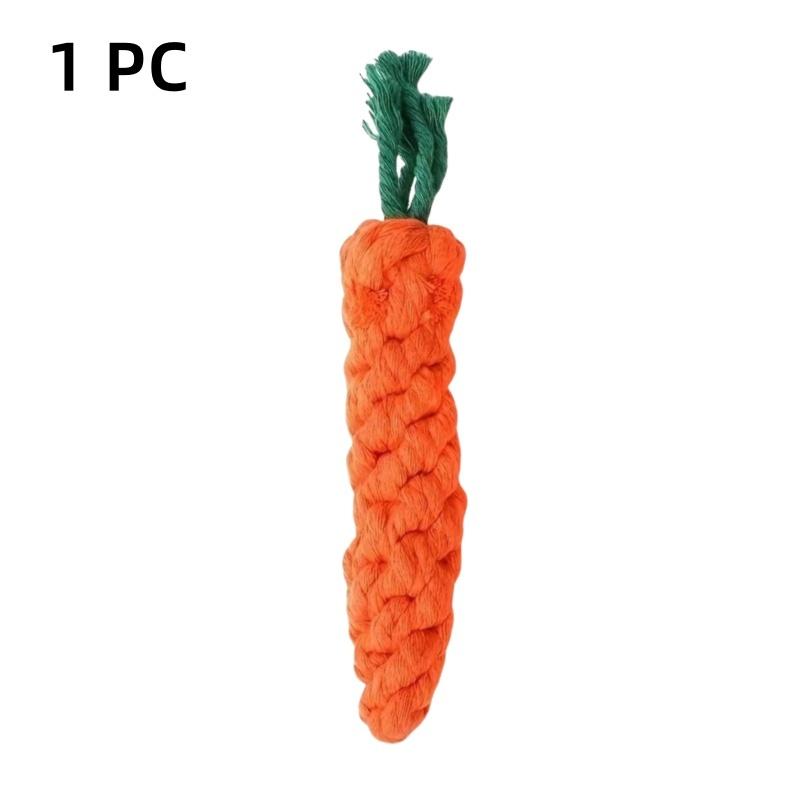 

1Pc Dog Bite Carrot Rope Pet Dog Toys Safe Durable Braided Bite Dog Chew Toys Resistant Puppy Molar Cleaning Teeth Cotton Rope