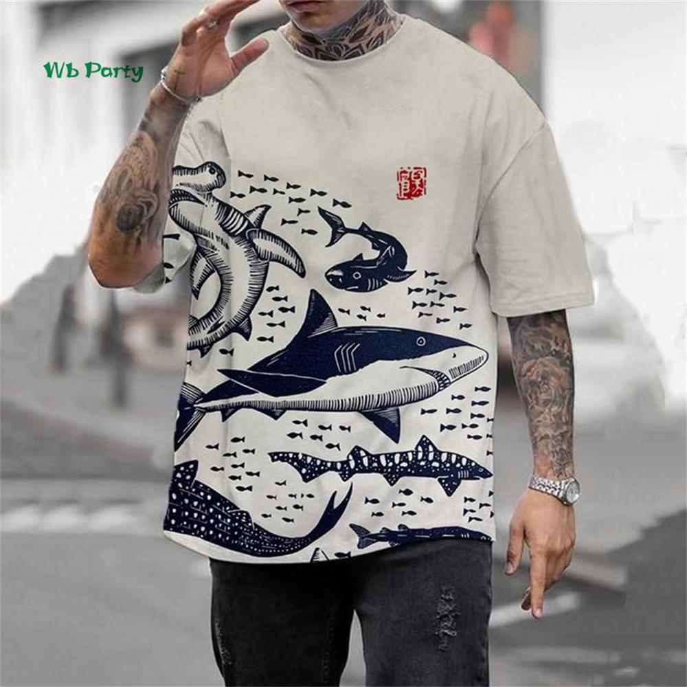 

Vintage Japanese Men s T-Shirt 3D Ukiyo-E Printed Short Sleeve T-Shirt Casual Harajuku Tops Summer Men s Street Casual Clothing 5XL