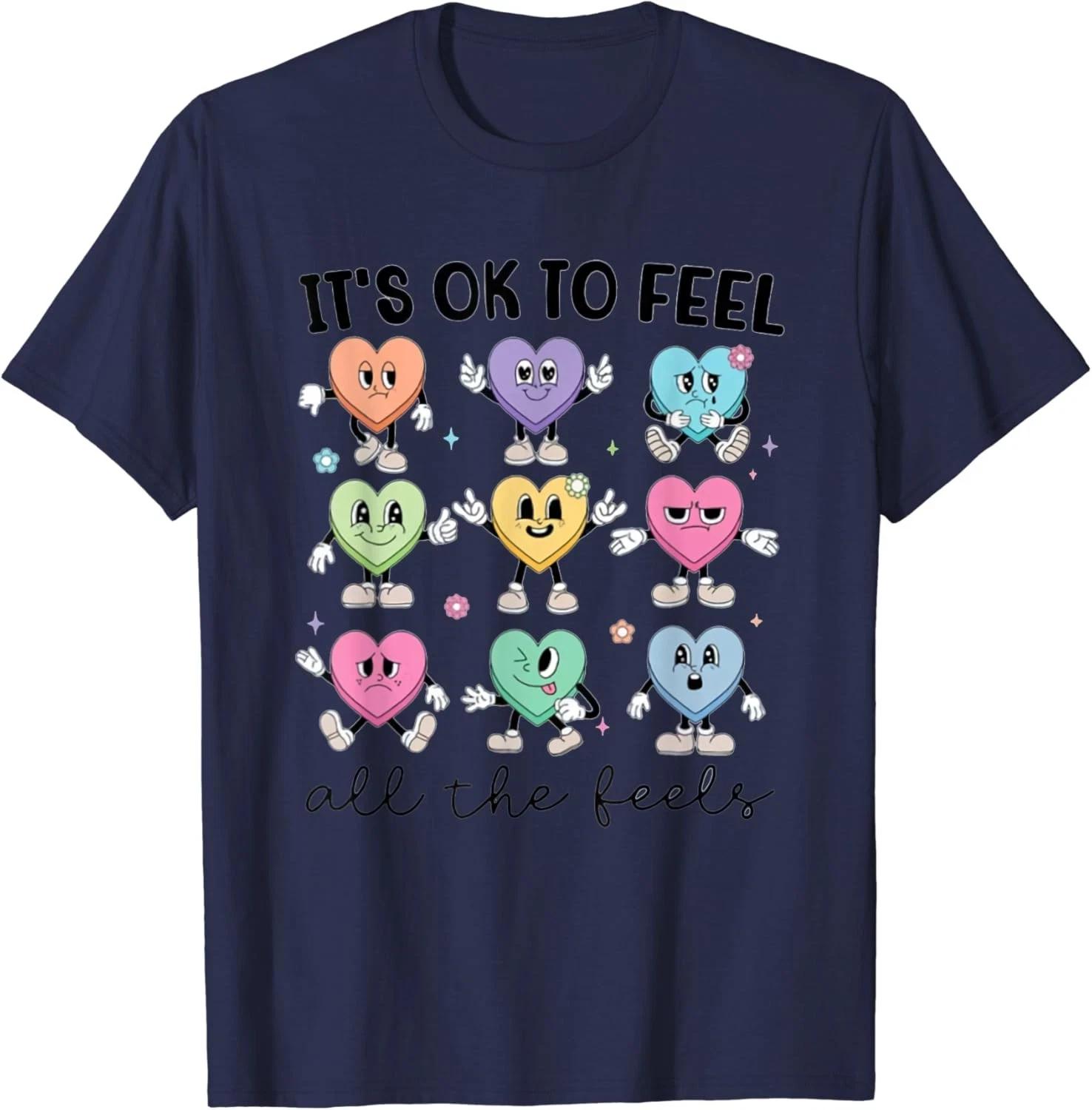 Feel All The Feels Valentine T-Shirt – School Counselor Mental Health Tee XL
