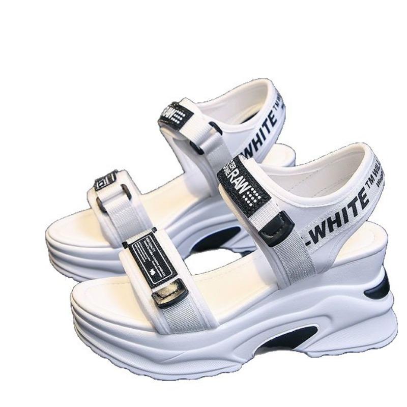 Sports sandals women's new summer versatile fish mouth wedge heel muffin thick-soled dad high-heeled women's shoes