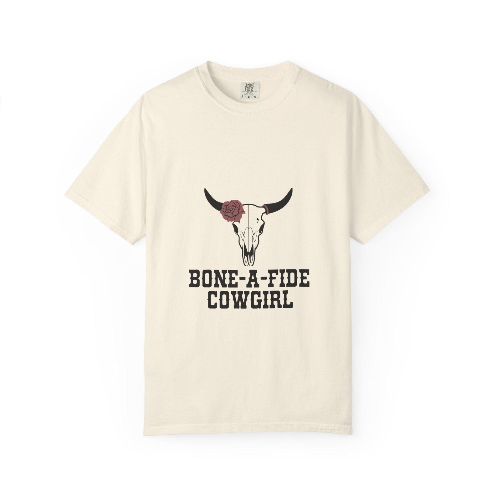 Bone-A-Fide Cowgirl Western Gothic Tee | Alt Cowgirl | Comfort Colors 1717 M