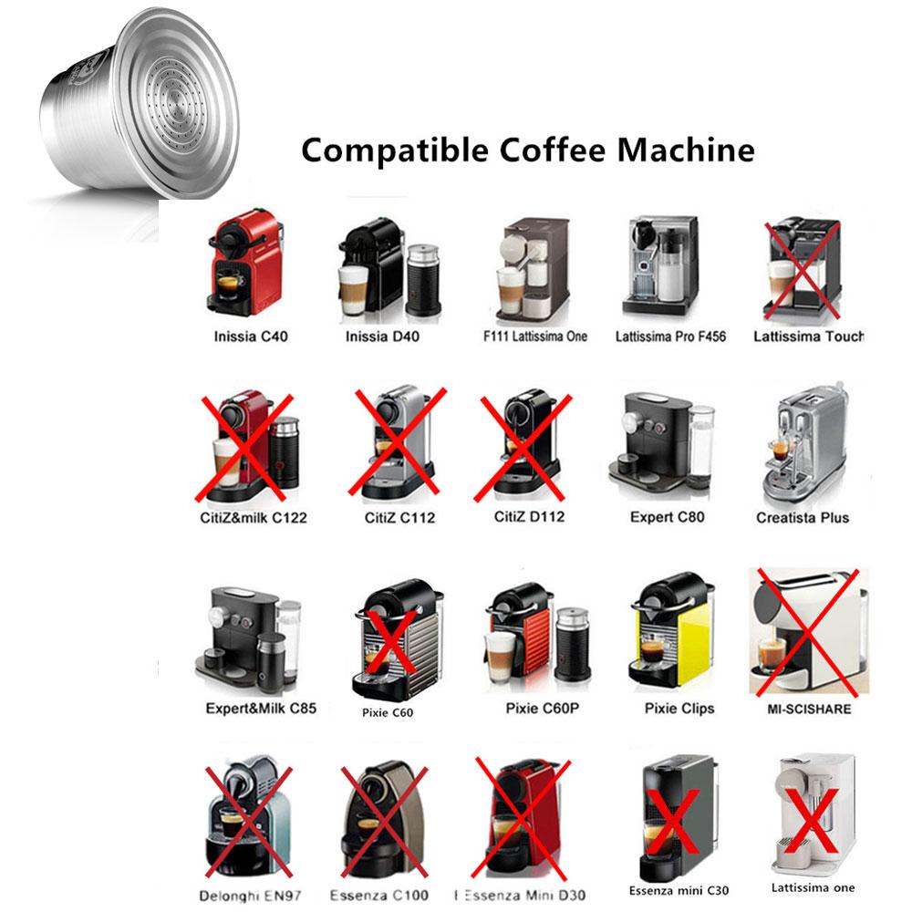 Capsula di Caffè Per Nespresso Inissia Krups YY1531FD Filtro Caffè in Acciaio Inossidabile Macchina per Schiuma di Caffè Riutilizzabile