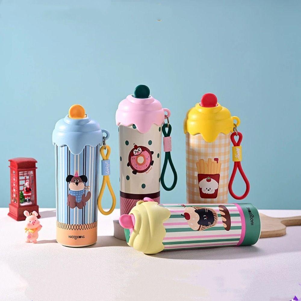 Ice Cream Vacuum Cup 600ML High-Capacity 316 Stainless Steel Cup With Pendant Insulation Or Cooling Thermal Water Bottle