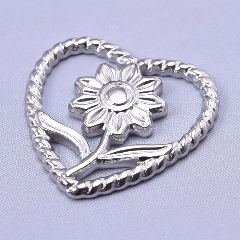 6pcs Titanium/Stainless Steel Heart Charms For Jewelry Making Supplies Fashion Diy Love Pendant Wings Flower Landscape Materials