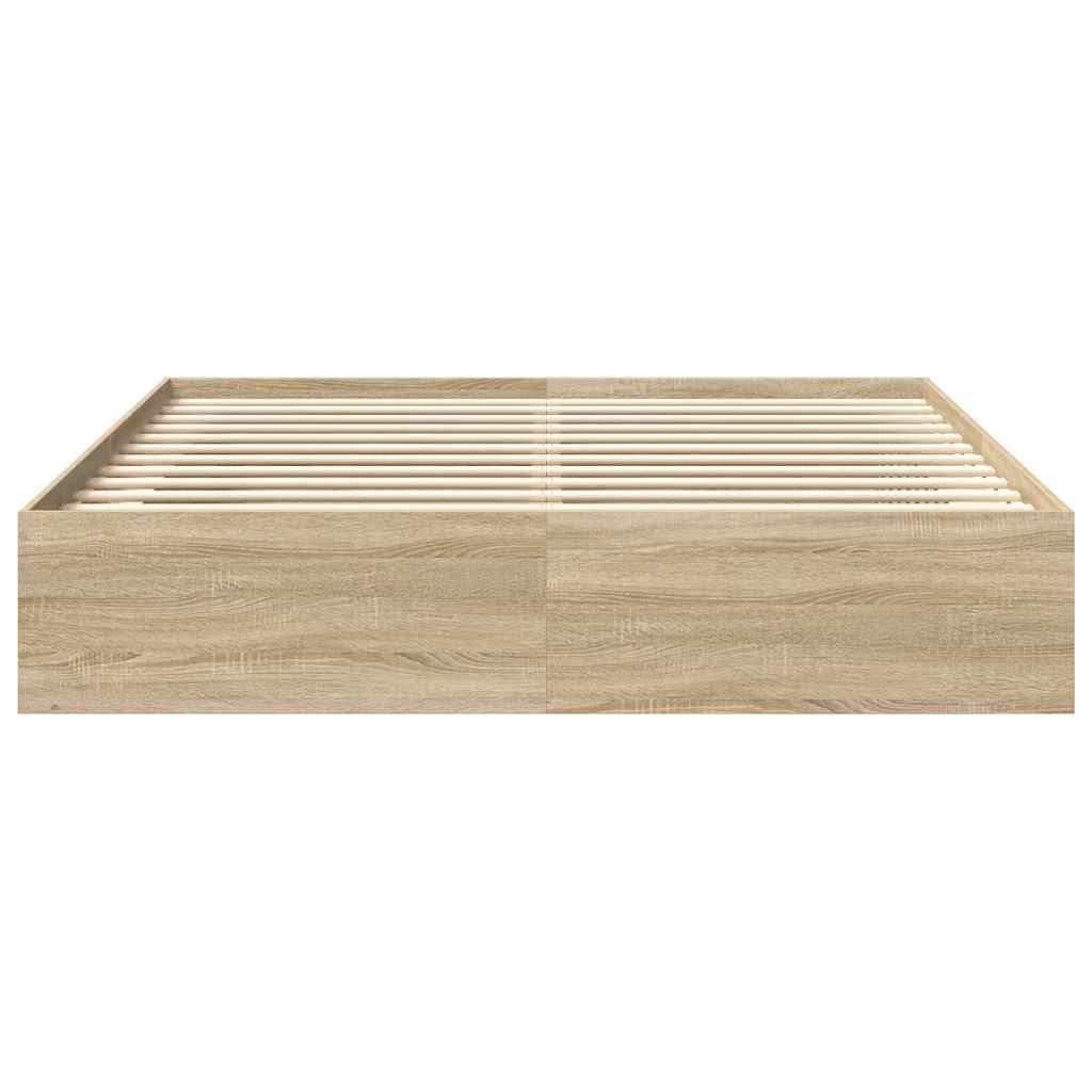 vidaXL Bettgestell Sonoma-Eiche 180x200 cm