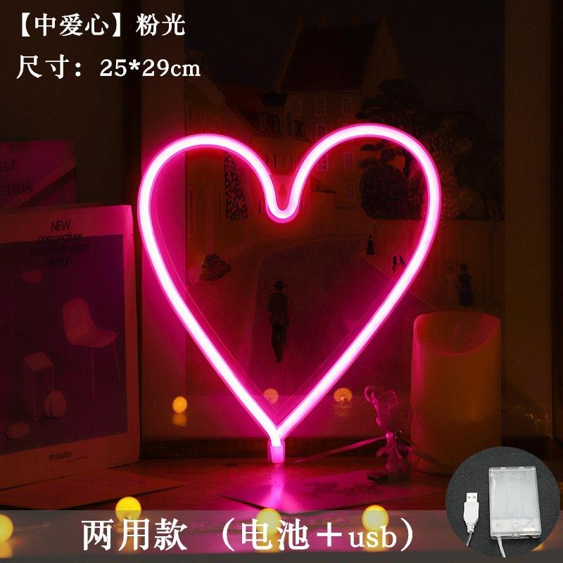 Heart Neon Sign Lights Valentines Day Decor for Wall Decor Neon Signs for Bedroom Wedding Birthday Holiday Party Childern Gift