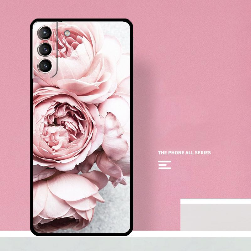Elegant Pink Purple Peony Flower Phone Case For Samsung Galaxy S25 S26 Ultra S20 S21 S22 S23 S24 S10 Plus S25 FE Cover Coque