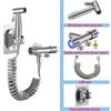 Toilet Bidet Sprayer Gun Set 304 Stainless Steel Handheld Faucet Spray With 1.5M Flexible Hose Bathroom Shower Self Cleaning