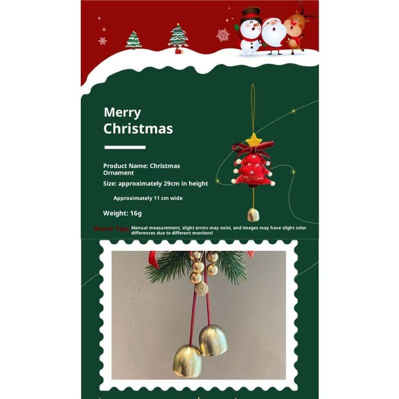 Christmas Atmosphere Pendant Gift Star Plush Bow Christmas Tree Red Pendant Wind Chime Creative Gift