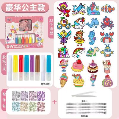 Children's DIY, Graffiti Crystal Glue Painting, Glue-free Painting, Creative Handmade Beading, Sand Painting Goo Card Toys, Girl Hanging Ornaments