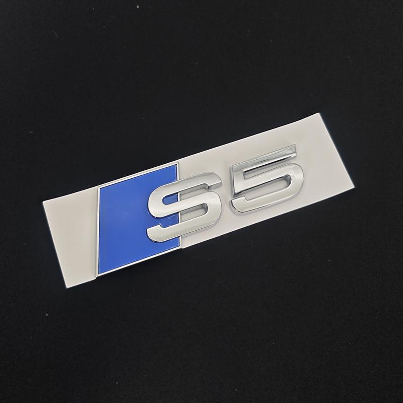 3D ABS Blue Yellow Chrome Car Rear Trunk Emblem Badge Decal For qwe1 S3 8V 8Y 8P S4 B5 B8 B9 S5 Logo Sticker Accrssories