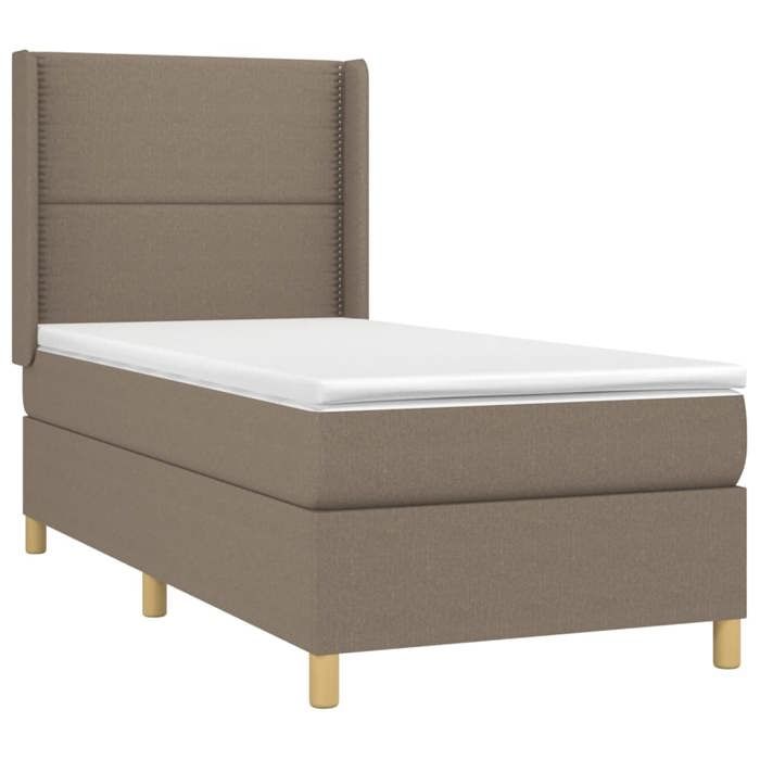 Maison Exclusive - Sommier à lattes de lit matelas et LED Taupe 100x200 cm Tissu
