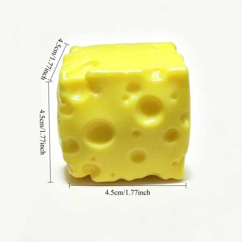 Squishy Crispy Kaasvormige Bal Knijpspeeltje Stressbal Fidget Speeltje Knapperige Bal Ronde Blokken Gevuld ASMR Anti Stress voor Volwassene yellow