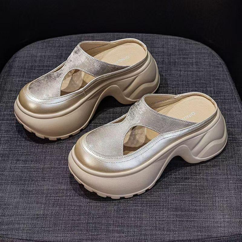 Summer High Thick Bottom Summer Shoe Casual Height Increase Party Modern Versatile Platform Women Sandals Baotou Slippers